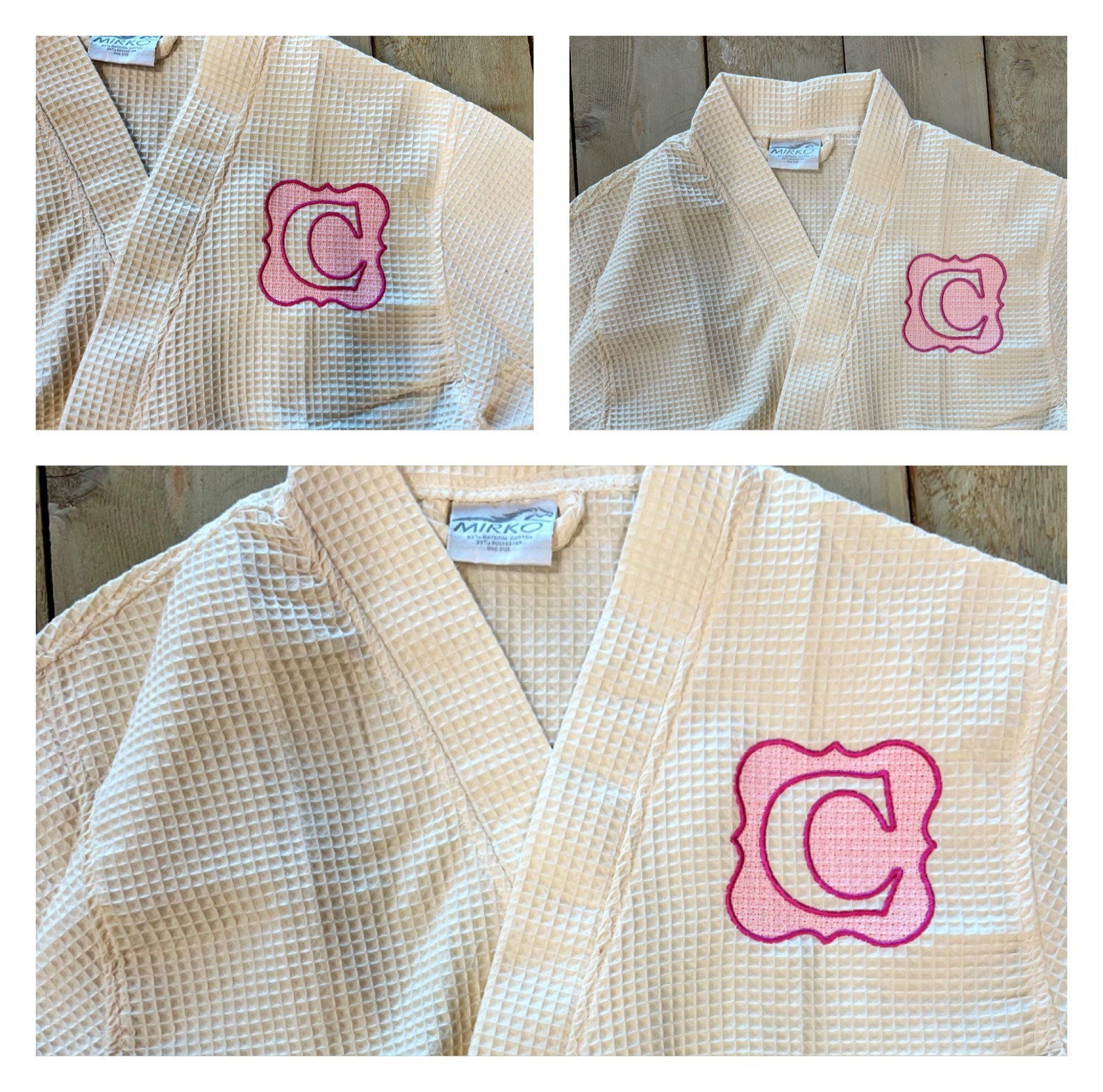 Personalized Spa Robes SHORT Waffle Weave Robes Bridal Party Etsy