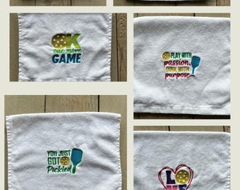 Embroidered Pickleball Towel: Custom Cotton Sports Gift