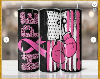 Cancer Awareness 20oz Skinny Tumbler: Ribbon Word Art Design