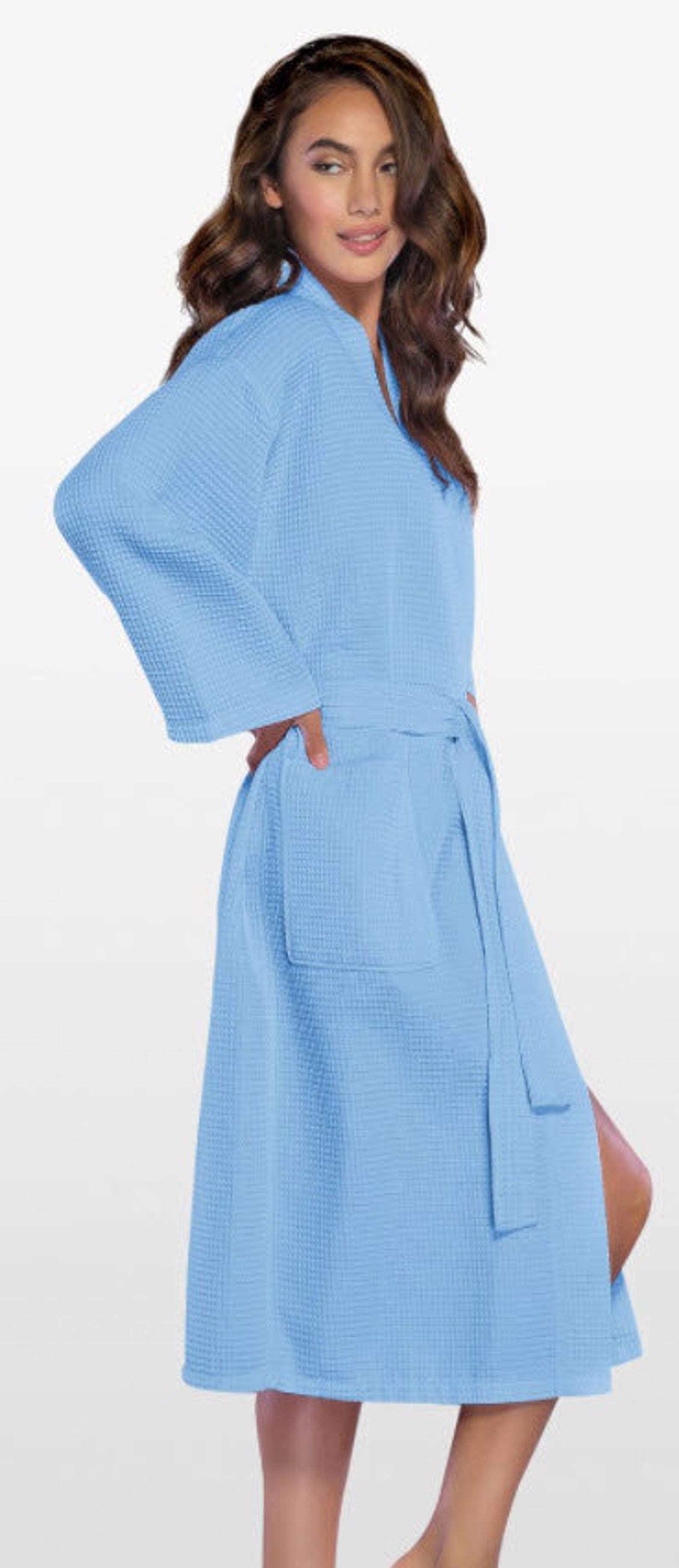 Personalized Spa Robes SHORT Waffle Weave Robes Bridal Party Etsy