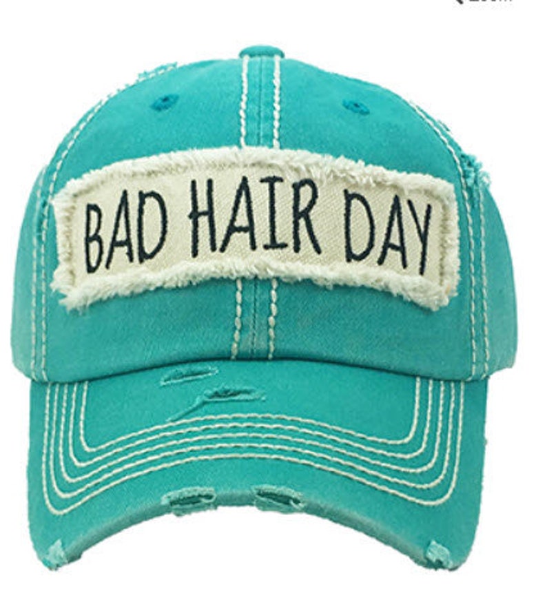 Bad hair day cap distressed hat bad hair day hat beach hat cap Etsy