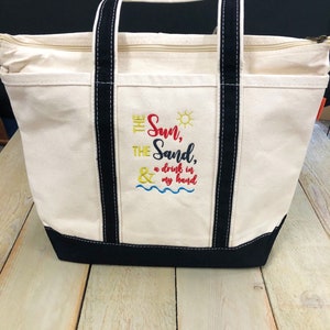 Personalisierte Tasche, Schwergewicht Großes Boot Canvas Tote Bag Geburtstagsgeschenk, Gymnastiktasche, Strandtasche, Pooltasche Monogrammtasche schneller Versand