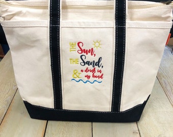 Personalized Bag, Heavyweight Large Boat Canvas Tote Bag  Birthday gift,  Gymnastics Bag, Beach Bag, pool bag monogram bag fast shipping