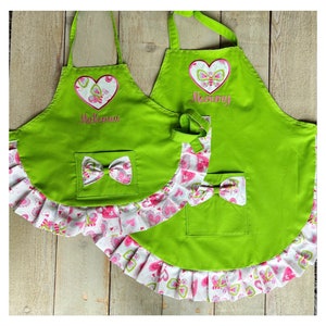 Heart Apron Personalized LOVE YOU kid and adult Apron free personalization Chef Hat oven mitts Custom PERSONALIZED gifts