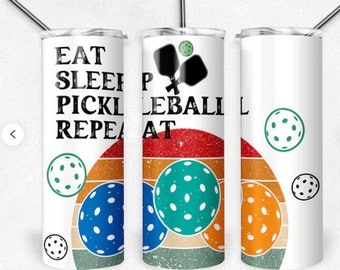 Personalized Pickleball Tumbler: 20 oz Stainless Steel Water Bottle