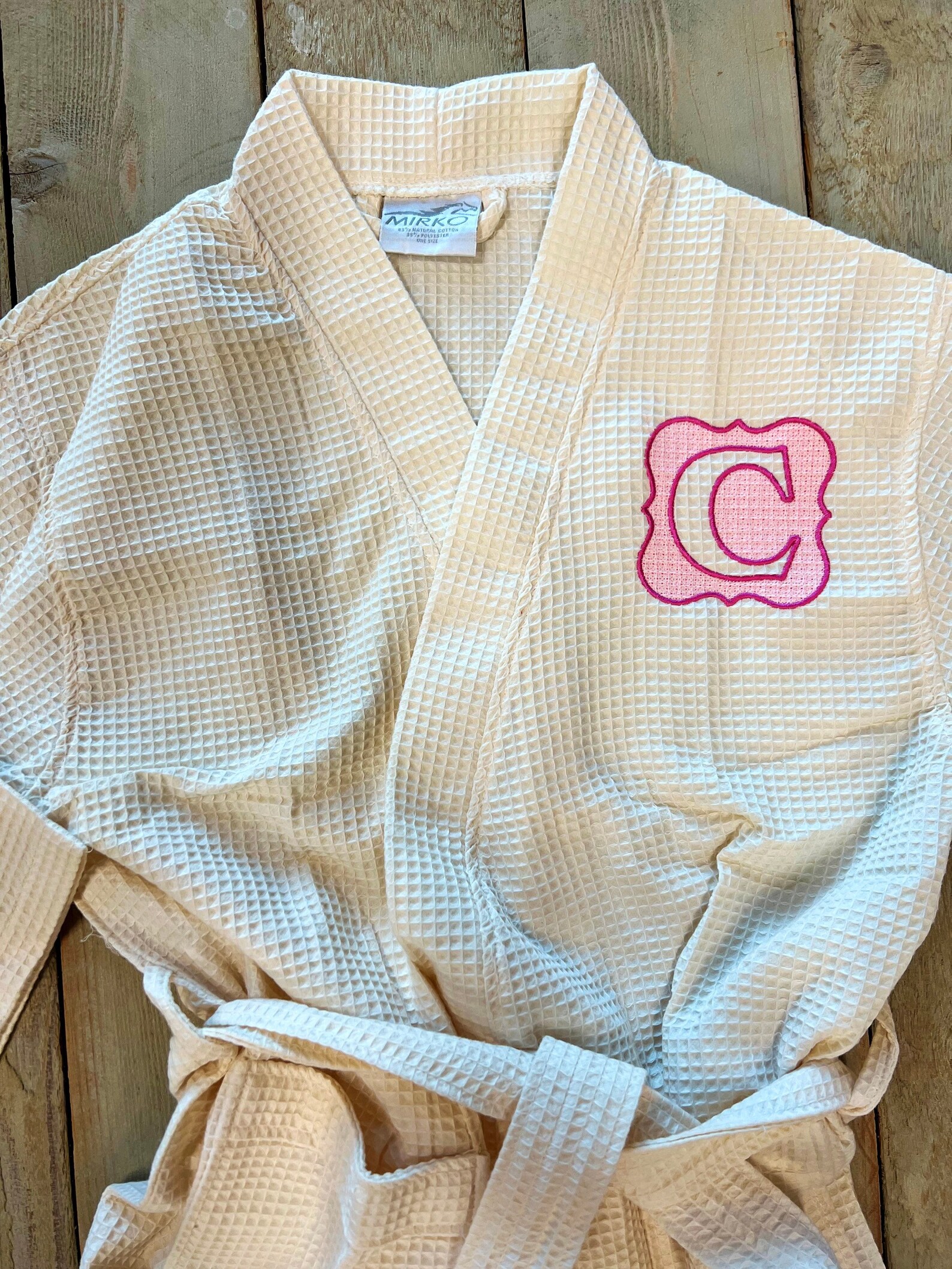 Personalized Spa Robes SHORT Waffle Weave Robes Bridal Party Etsy