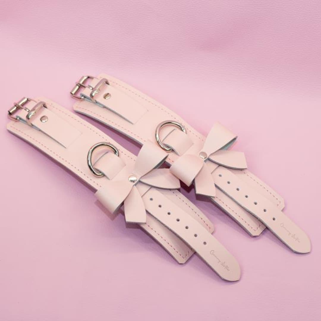 CeremonyLeather Pink Wrist Cuffs