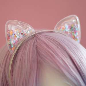 Kitten Ear Hairband Sequin Shaker Glitter Ears