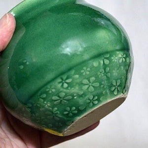 handmade sugar bowl, pottery sugar bowl in green, handmade jelly jar, storage jar, honey jar, kitchen storage, ready to ship
