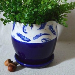 handmade pottery planter, ceramic planter, herb planter, indoor planter, garden gift, birthday gift, ready to ship