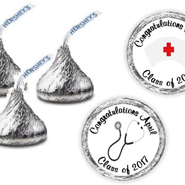 108 Nursing Graduation Kiss Candy Label Wrapper Favors Stickers ~ Choose your graphic