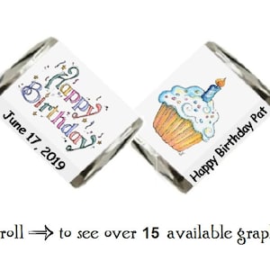 30 Personalized Happy Birthday Nugget Favor Labels ~Over 15 graphics to choose from~