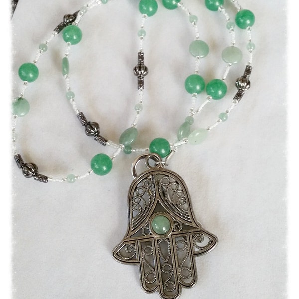 Aventurine Hamsa Lanyard/ID Badge