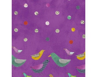 Collage by Carrie Bloomstone - Bird Dot Single Border Print - absolut hinreißend. Fat Quarter, Selten, OOP VVHTF_FQ