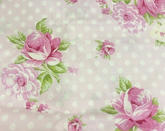 FQ Tanya Whelan Rosey _ Rosen und Mütter in Rosa, OOP VHTF Free Spirit Stoff Fat Quarter