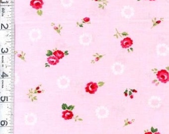 Fat Quarter Pam Kitty Picknick LH 13022 Pink, OOP Lakehouse Stoff Holly Holderman