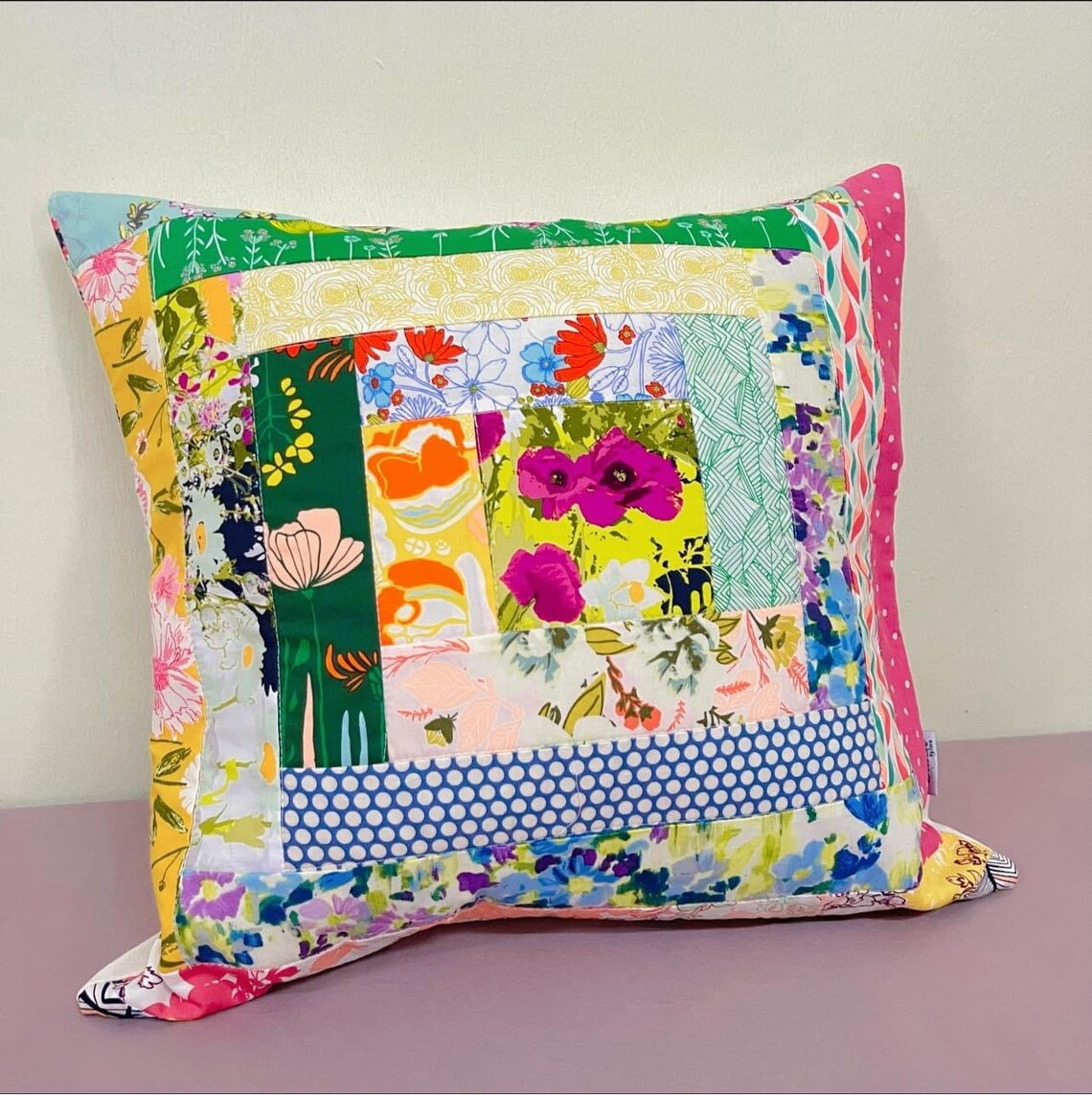 Floral Patchwork Pillow Cover Cottage Style Pillow Cover Etsy