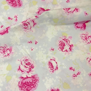 Ballet Rose Fabric in Blue _ Rachel Ashwell Shabby Chic Fabric, OOP VHTF by Fat Quarter