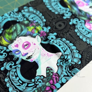 Hilera completa de 9,5 pulgadas - 4 camafeos - De La Luna de Tula Pink, Possesed in Spirit OOP VVHTF, Free Spirit Fabric Halloween
