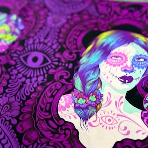 Full Row - 4 Cameos - De La Luna by Tula Pink , Possesed in Clairvoyant OOP VVHTF, Free Spirit Fabric Halloween