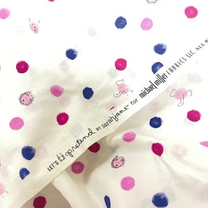 Painting Dots, Lets Pretend by Sarah Jane OOP HTF Designer Cotton Fabric Fat Quarter FQ image 2