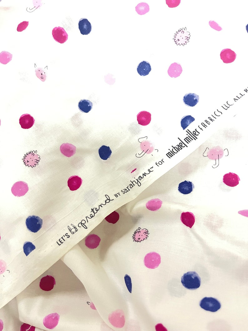 Painting Dots, Lets Pretend by Sarah Jane OOP HTF Designer Cotton Fabric Fat Quarter FQ image 2