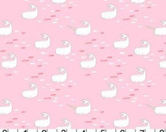 Fat Quarter_Find The Narwhal in Blossom, Out To Sea by Sarah Jane  OOP HTF Designer Cotton Fabric_FQ