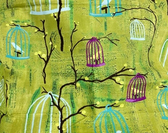 Laura Gunn Hanging Cages from Lantern Bloom Collection , OOP VHTF Michael Miller Fabric Fat Quarter FQ