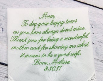 Fazzoletto da sposa per la madre della sposa - Fazzoletto per la madre della sposa, Fazzoletto per la madre della sposa - Regalo per la madre della sposa