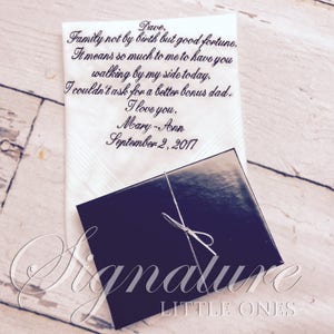 Wedding Handkerchief For Father or Mother of Bride - Mother, Father of Bride Handkerchief, For Mother, Father of Bride - Parent Gift