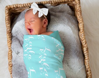 Manta personalizada para bebê, manta com monograma, manta com nome, manta para enrolar o bebê, presente para chá de bebê, adereço para fotos de recém-nascido, presente para menino