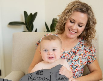 Manta personalizada para bebê, manta com monograma, manta com nome, manta para enrolar o bebê, presente para chá de bebê, adereço para fotos de recém-nascido, presente para menino