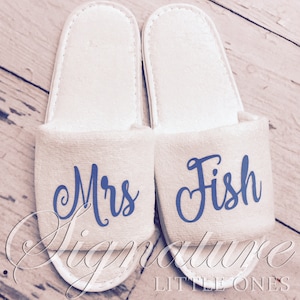 Personalized Slippers- Custom Slippers - Bridal Slippers - Bridal Party Slippers