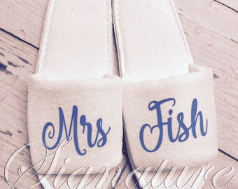 Personalized Slippers- Custom Slippers - Bridal Slippers - Bridal Party Slippers
