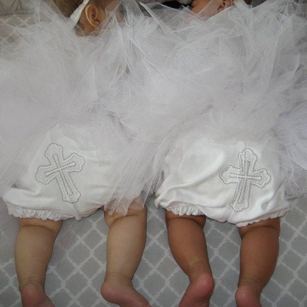 Monogrammed Baptismal Bloomer Diaper Covers