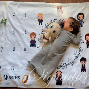 Lord of the Crib Milestone Blanket, Lord of Rings Baby Blanket, Baby Blanket, Blanket, Milestone Baby Blanket