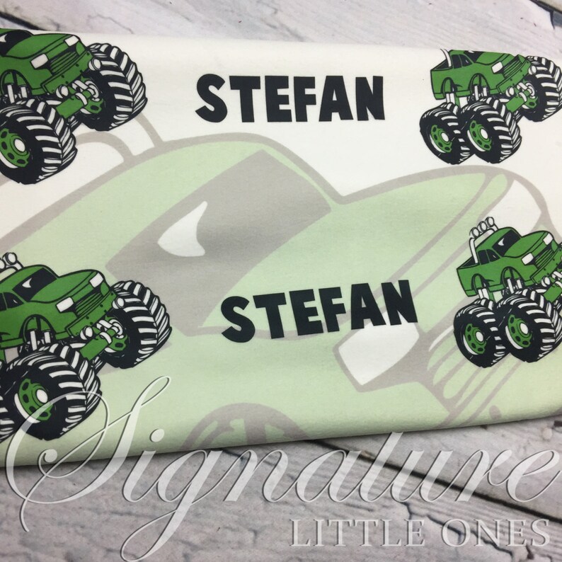 Personalized Baby Blanket Monster Truck Baby Blanket Etsy Canada