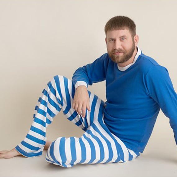 Adults and Kids Blue With White Stripe Christmas Pajamas and Hanukkah Pajamas Etsy Canada