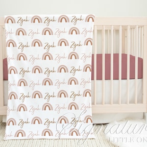 Personalized Rainbow Baby Blanket, Monogramed Baby Blanket, Name Blanket, Swaddle  Blanket, Baby Shower Gift, Newborn Photo Prop