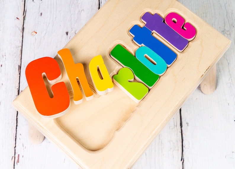 Name Puzzle Stool Large Stool Etsy Canada