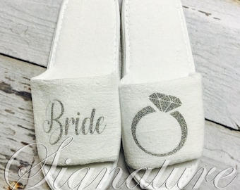 Personalized Slippers- Custom Slippers - Bridal Slippers - Bridal Party Slippers