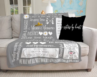 Manta personalizada, manta moderna, manta con nombre personalizado, decoración para sala de estar, regalo para amigos, manta de forro polar Sherpa, manta para dormitorio