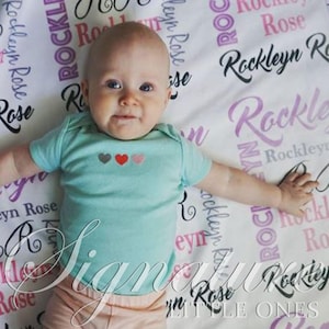 Personalized Baby Blanket, Personalized Hat, Name Blanket, Swaddle Receiving Blanket, Baby Shower Gift, Birth Announcement Blanket, Name Hat