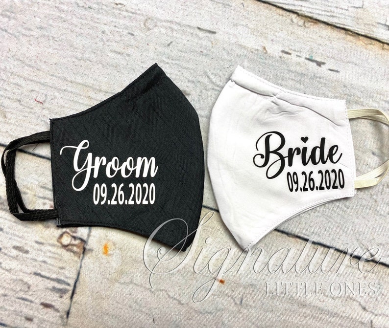 Bride Groom Face Mask/wedding Face Mask/wedding Party Etsy Canada