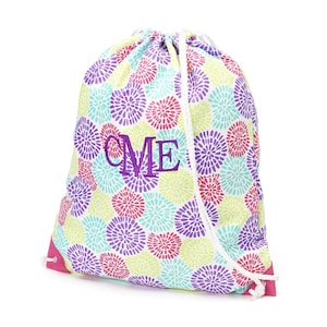 Bloom gym bag, borsa personalizzata, bambini scuola gym bag, borsa da palestra personalizzata, borsa da trasporto