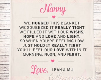 Granny Gift, Custom Grandma Blanket, Personalized Blanket For Adults, Love Poem