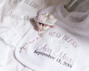 Monogrammed Baptismal Bib