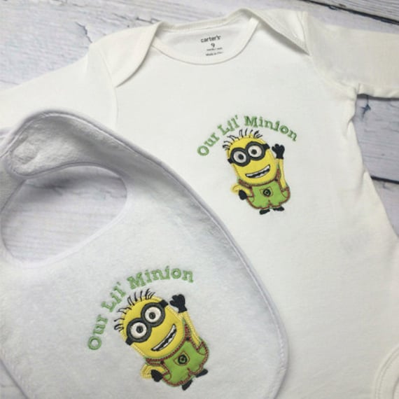 Our Lil' Minion Custom Onesie and Bib Set