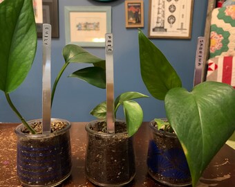 Custom Plant Name Tag: Hand Stamped Aluminum, Gardening Gift, plant mom