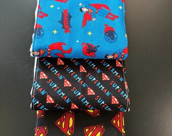 Burp cloths, Superman, super hero, DC comics, baby shower